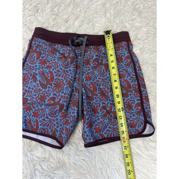 prAna Size 28 Rust Flora Fauna 8” Vintage Swim Boardshort Swimming Trunks Q3-9 - Picture 6 of 12